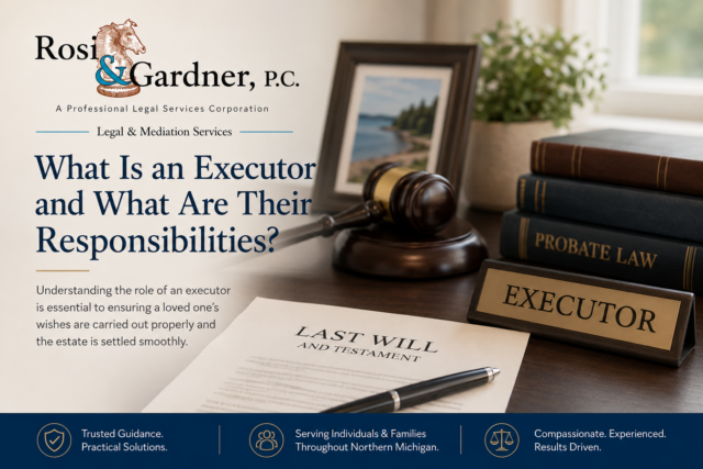 What is an executor? Traverse city attorney | Rosi & Gardner PC